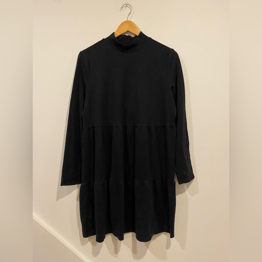 GEORGE Mock neck Babydoll Long Sleeve Tiered Mini Dress